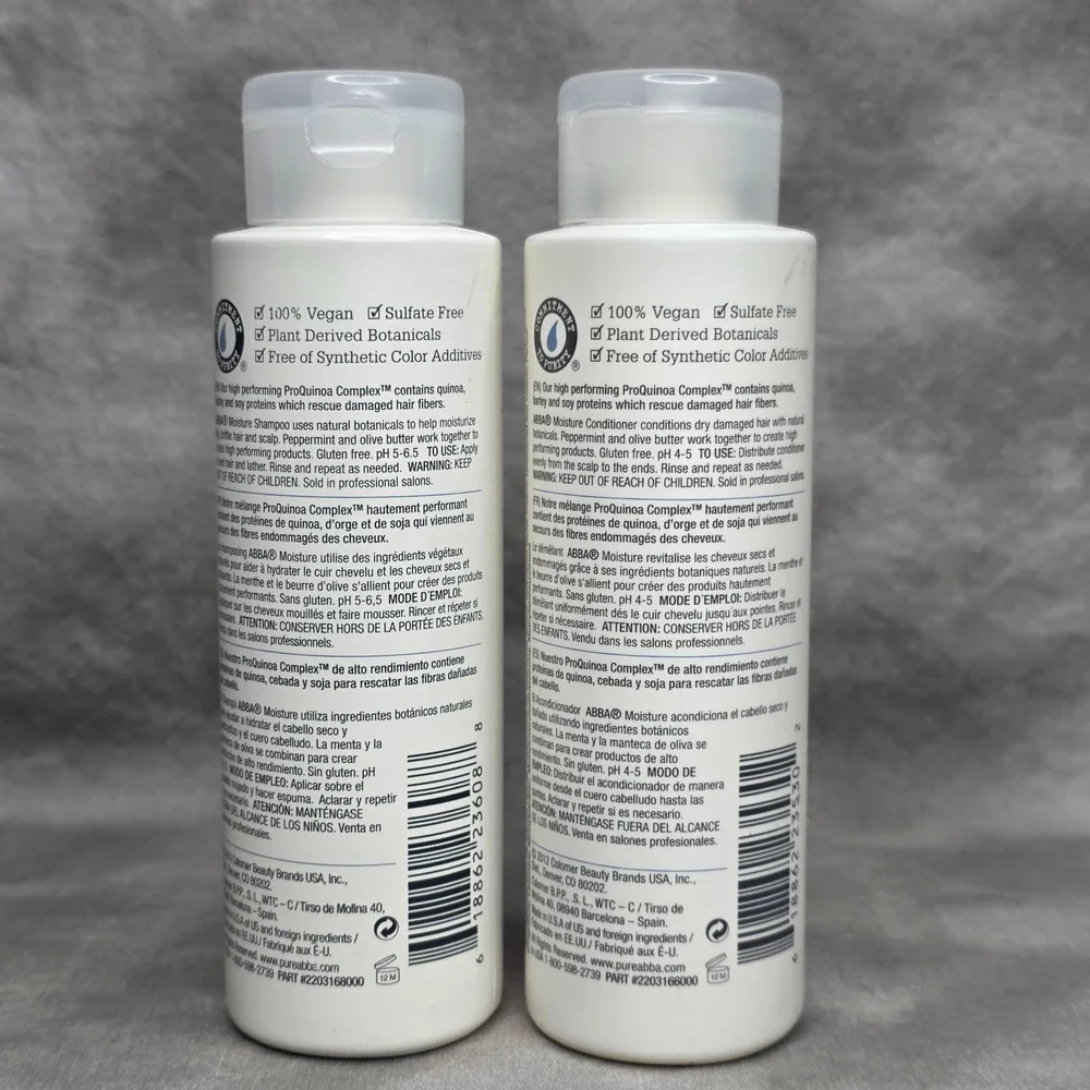 ABBA Moisture Shampoo & Conditioner SET 8 oz‎ w/Peppermint & Olive Butter